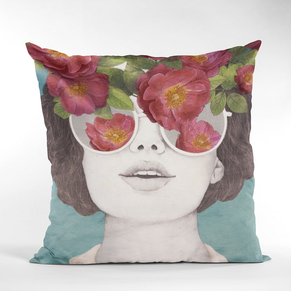 Blossom Gaze Stylized Cushion featuring a delicate floral-inspired design with soft, artistic details.